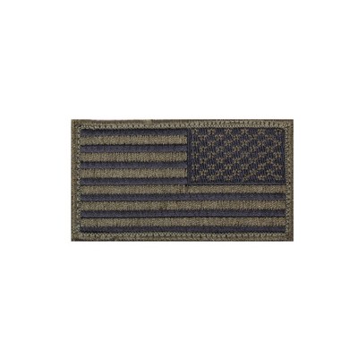 O.D./Black Reverse U.S. Flag Patch w/Hook Back