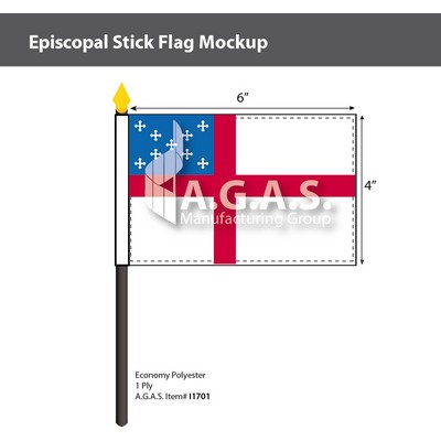 Episcopal Stick Flags 4x6 inch