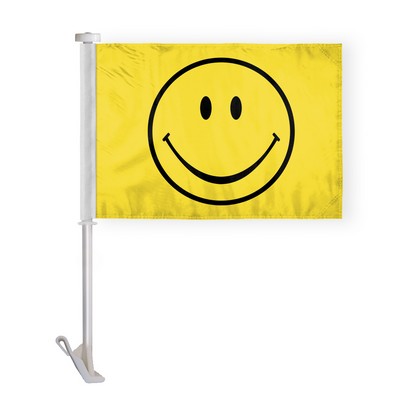 Smiley Face Premium Car Flags 10.5x15 inch