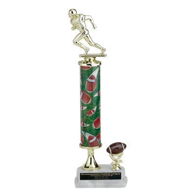 14" Single Column Football Trophy w/Football & Figure