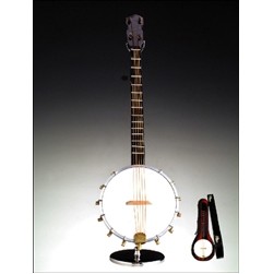 Banjo Miniature with Stand & Case 9"H