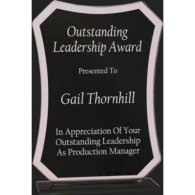 On Reflection Black Rectangular Glass Award - 6 1/2" H