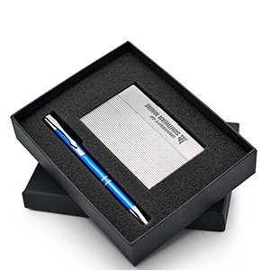 Beautiful Gift Set with Polished Business Card Case & Aluminum Pen