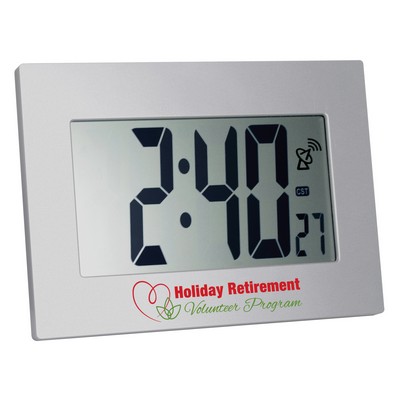 Large Display Radio Controlled Atomic LCD Wall or Desk Clock