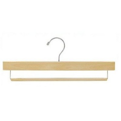 Natural Wooden Pant Hanger w/Non-Slip Bar