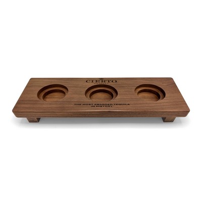 Solid Walnut Flight Tray w/3 Two-Tiered Routs