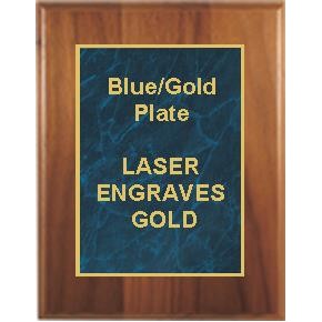 Cherry Plaque 9" x 12" - Blue/Gold 7" x 10" Marbelized Plate