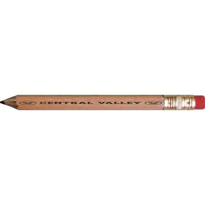 Hex golf pencil, eraser, assorted colors, 2 lines of custom text (always sharpened)