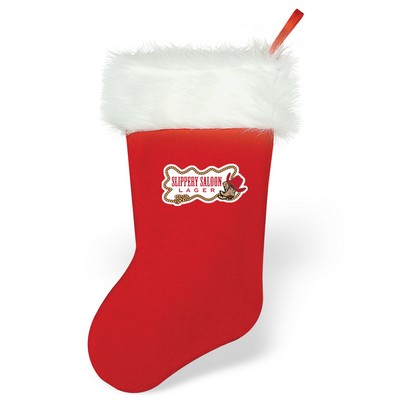 15" Plush Christmas Stocking w/ Custom Shaped Heat Transfer