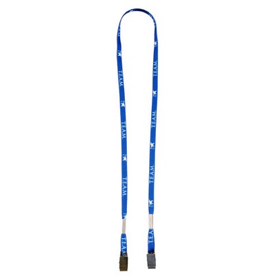 3/8" Double Bulldog Lanyard, Bulldog Clip on Each End (Screen Print)