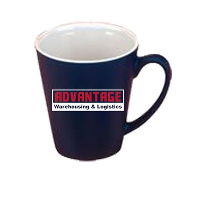 12 Oz. Funnel Mug- White in / Cobalt Matte out