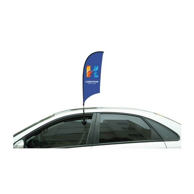 36" Stationary Blade Car Window Flag - 2 Side Imprint