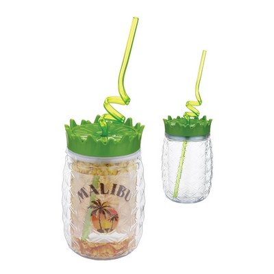 16 Oz Double-wall Acrylic Pineapple Tumbler