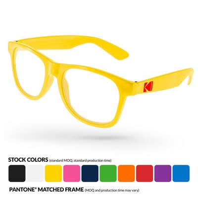 Value Retro Glasses - Clear Lens And 1 Color Imprint On Arm