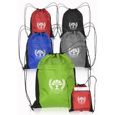 Mesh Accent Drawstring Backpacks