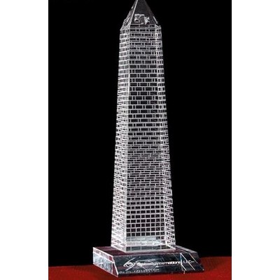 Crystal Washington Monument Sculpture w/Customization (6")