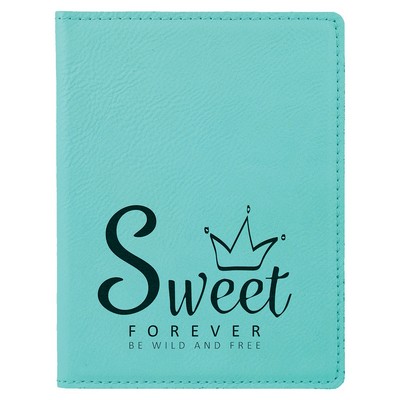 Teal Blue Laserable Leatherette Passport Holder (4 1/4" x 5 1/2")