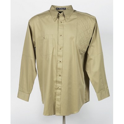 Tiger Hill Men's Khaki Beige Hunting Long Sleeve Shirt