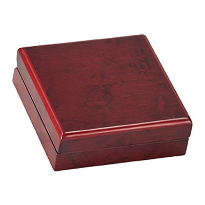 Rosewood Finish Medal Box, 3-3/4" x 3-3/4" x 1-1/4"