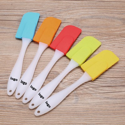 7" Silicone Baking Spatula w/Clear White Handle