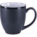 16 Oz. Matte Black Out/White Gloss In Bistro Mug