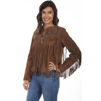 Ladies' Suede Beaded Fringe Jacket