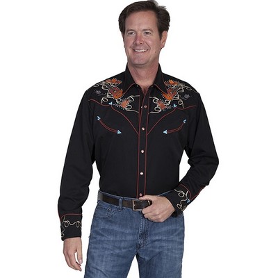 Men's Boots, Hats & Guitars Embroidered Shirt