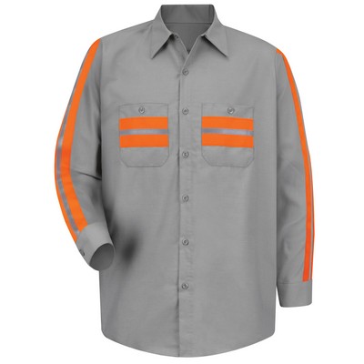 Red Kap® Enhanced Visibility Industrial Work Shirt - Long Sleeve