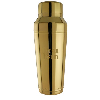 Speed-Pour™ Stainless Steel Cocktail Shaker w/Gold Finish