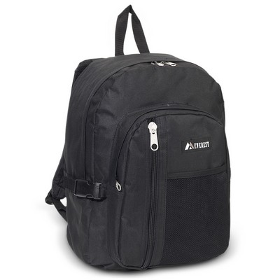 Everest Backpack with Front Mesh Pocket, Black