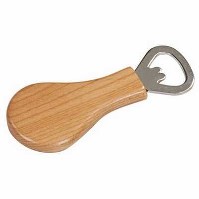 1 1/4" x 4" Maple Pear-Shaped Magnetic Bottle Opener