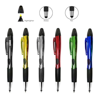 Shining Barrel Pen w/Highlighter & Stylus