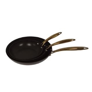 BergHoff® Ouro Black HA 3 Piece Fry Pan Set w/Rose Gold Handle & Lid