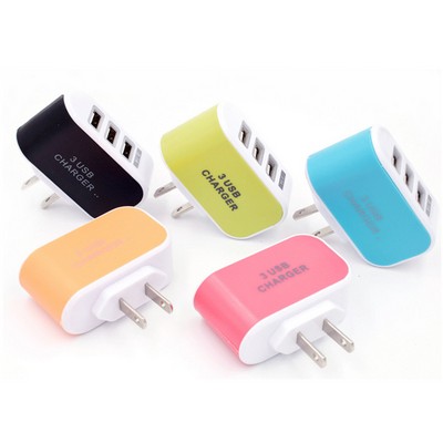 Candy-color 3 USB Ports Charger