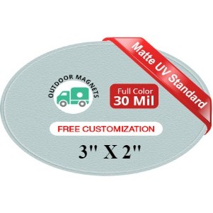 Magnet - 2x3 Oval Shape - 30 Mil - Outdoor Safe