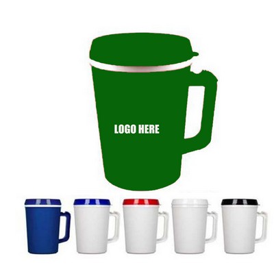 34 Oz.Double Wall Mug With Spill-Resistant Lid