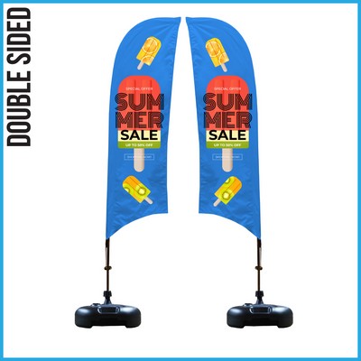 Shark Flag 7' Premium Double-Sided With Water Base & Carry Bag (X-Small) - Made in the USA