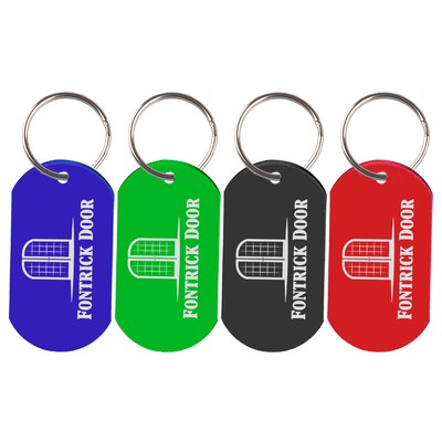 Durable Rectangular Aluminum Key Tag w/Round Edges