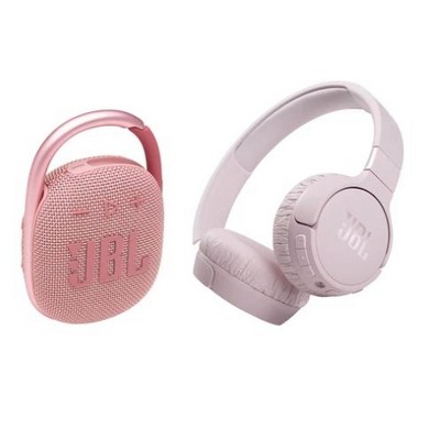 JBL Clip 4 Waterproof Speaker & Tune 660NC Headphones w/ ANC Pink