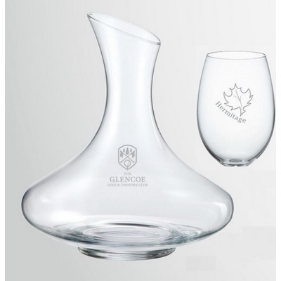 California Carafe & 4 Stemless Wine-Set 1 Etch*