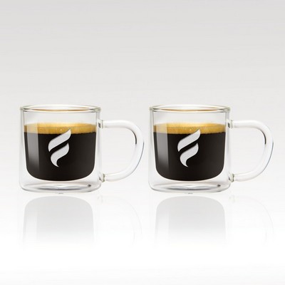 Double-Wall Espresso Glass Mug (2) 4oz