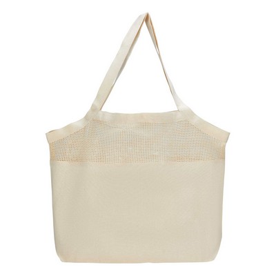 Mesh Beach Bag - Printed (Natural)