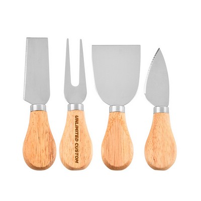 Cheese Knives Set W/Wood Handle