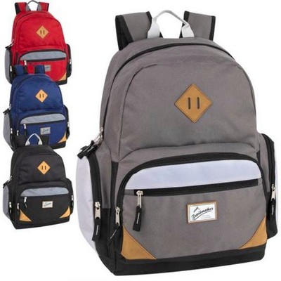 19 Duo Compartment Backpacks - Laptop Sleeve, 4 Colors (Case of 24)