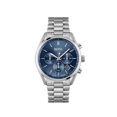 Hugo Boss Gents Boss Champion Stainless Steel Watch w/Blue Dial