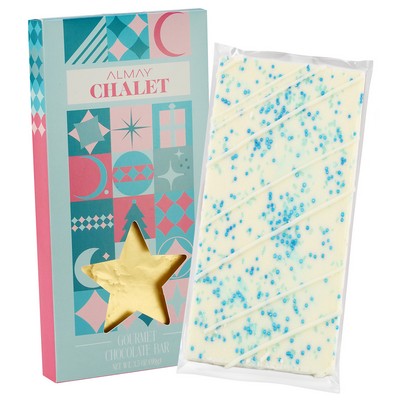 3.5 Oz. Belgian Chocolate in Star Window Box - Winter Wonderland Bar