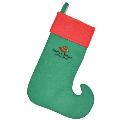 Felt Elf Stockings with a Custom Heat Transfer