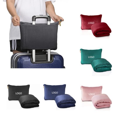 2 in 1 Airplane Travel Pillow Blanket