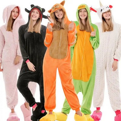 Animal Flannel Adult Pajamas Onesie