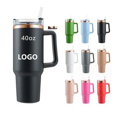 40 oz Vacuum Insulated Tumbler in clear lid with Golden Under